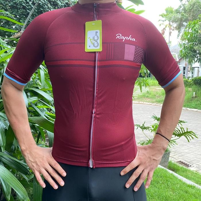 JERSEY SEPEDA RAPHA SET BAJU CELANA BIB SHORT OLAHRAGA BERSEPEDA PRIA