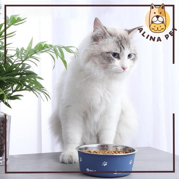 Tempat Makan Anjing Kucing STAINLESS ANTI SLIP Mangkuk Makan Pet Bowl Stainless Mangkuk Makan Kucing