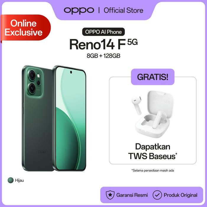 [Online Exclusive] Oppo Reno14 F 5G 8Gb+128Gb (Garansi Resmi)