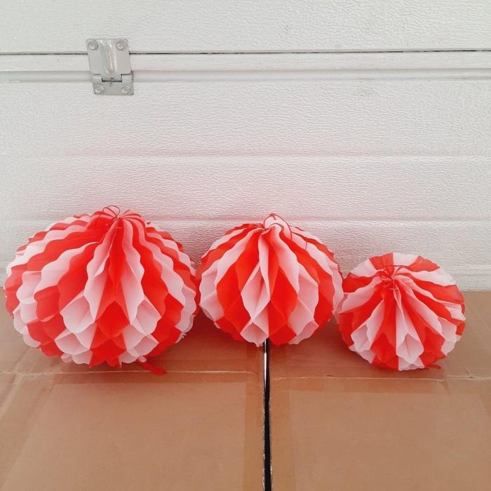 LAMPION DEKORASI KERTAS INDOOR OUTDOOR KEMERDEKAAN HUT RI INDONESIA MERAH PUTIH BENDERA RED WHITE
