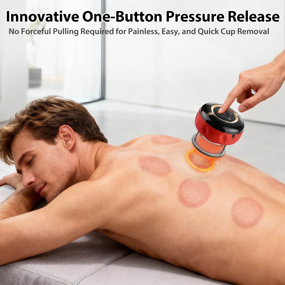 Electric Vacuum Cupping Set 12 Gears Smart Cupping Therapy Massager Vacuum Suction Cups Guasha