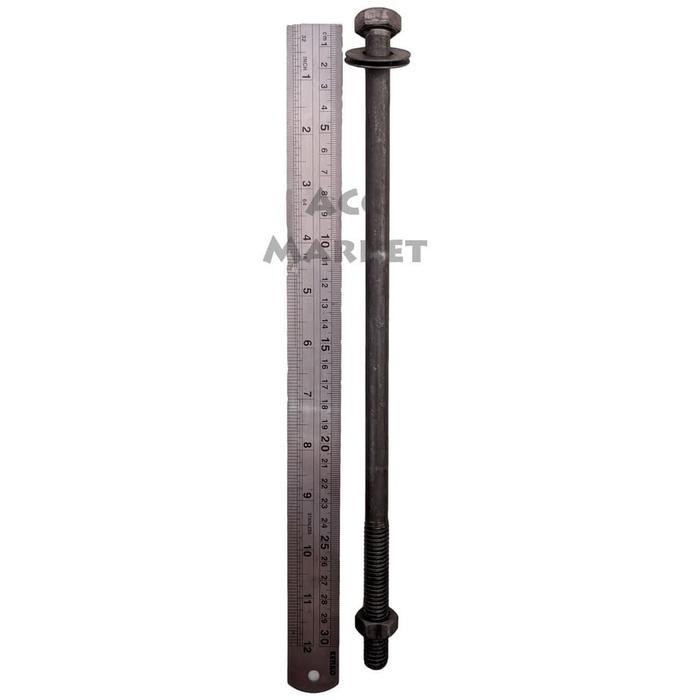 NEW Baut Baja Mur Hitam 30 Cm x 12 Mm Long Thread Bolt Balok Kayu Kanopi