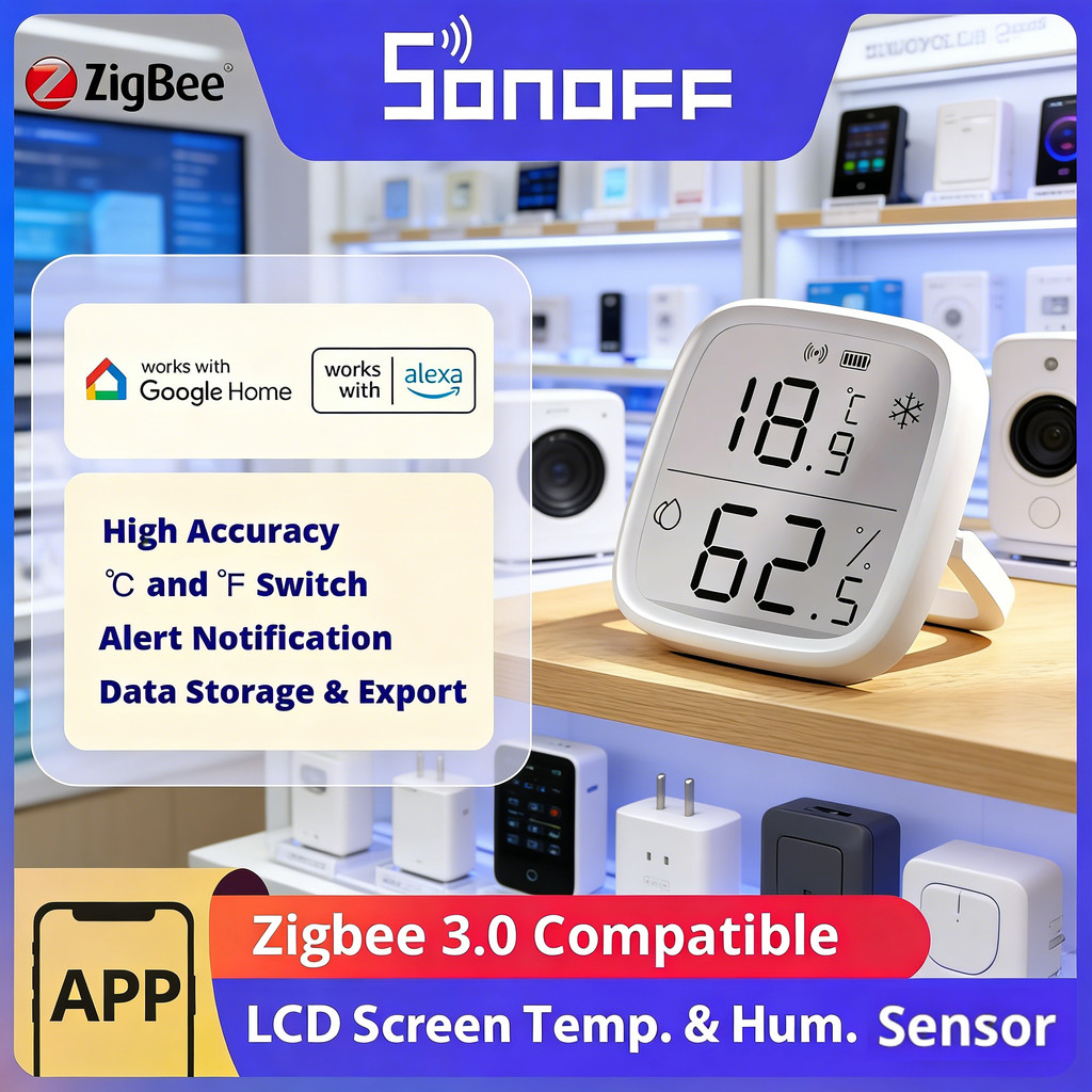 SONOFF SNZB-02D Zigbee Temperature Humidity Sensor SNZB 02D ZigBee Standard Compatible Smart Scene