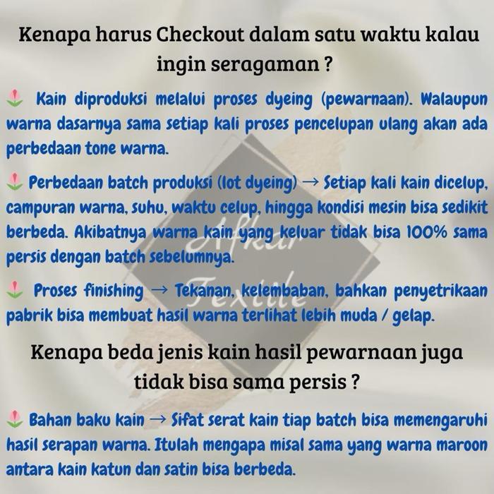 BERGARANSI Kain Oxford Sariwarna Asli - ROLL GROSIR (OXFORD SWA) Kain Seragam Sekolah