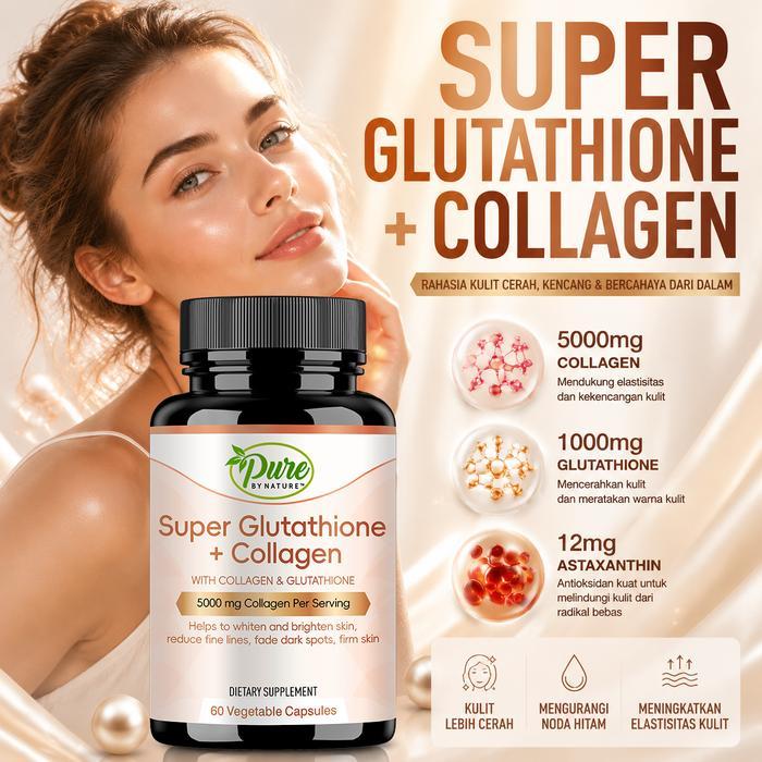 READY Terlaris (Promosi Produk Baru)Super Glutathione 1000mg + Kolagen 5000mg - Versi yang