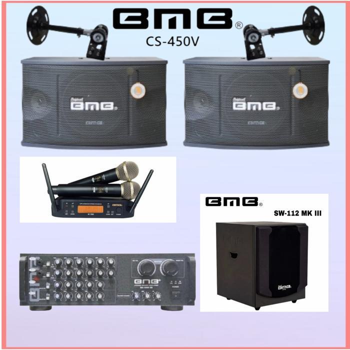 Paket Karaoke Speaker BMB 10 Inch Ampli BMB DA-1600 BT Subwoofer BMB 12 inch Mic Wireless BMB WT-750