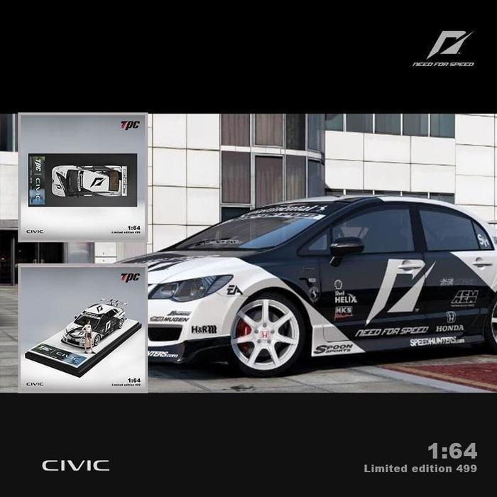 Focal Horizon Fh 1/64 Lexus Lfa Open Hood Black White - Tpc 1/64 Honda Civic Fd2 Black White