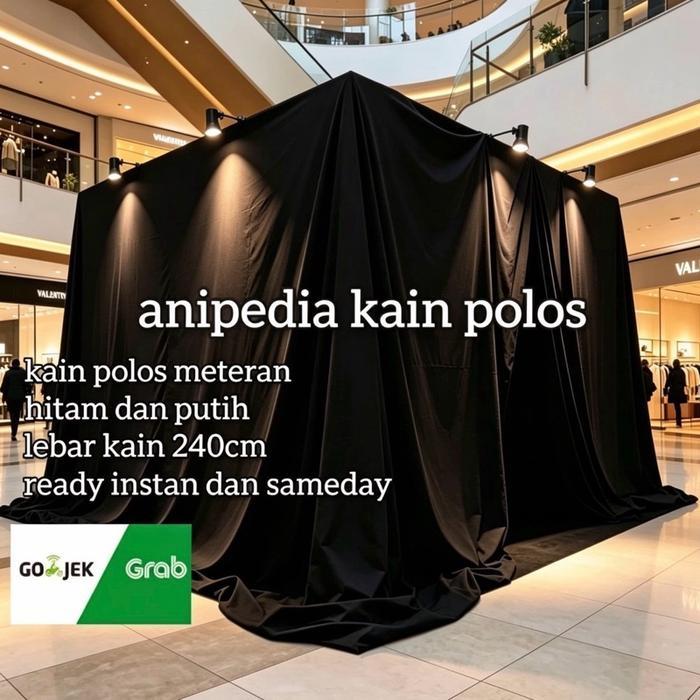 NEW KAIN POLOS METERAN HITAM LEBAR KAIN 240CM KAIN BACKGROUND MIKROSILK