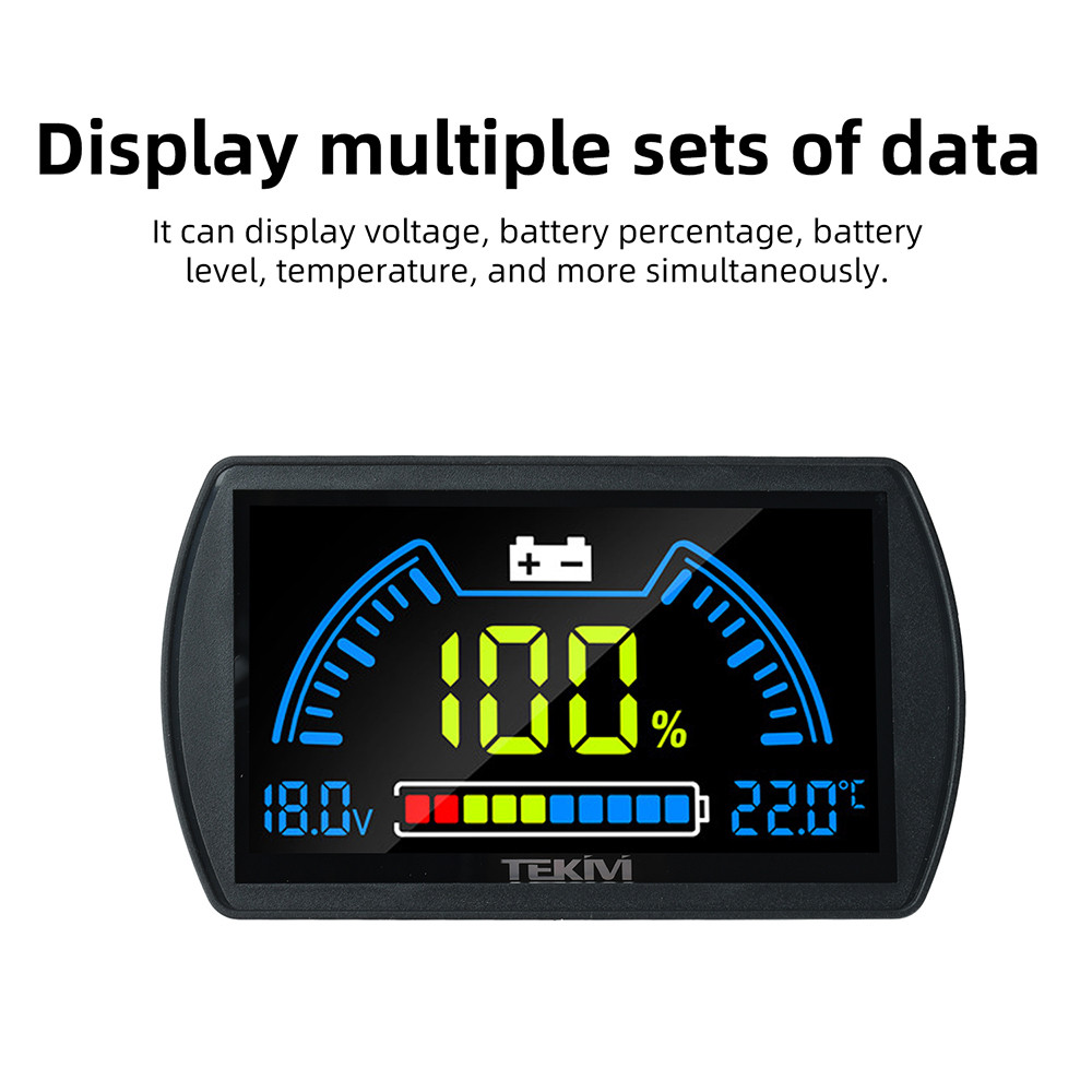DC7-100V Charge Level Indicator TFT LCD Display Screen Voltage Level Meter 12V 24V 48V 72V Lithium