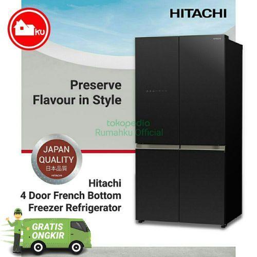Kulkas HITACHI RWB64VGD0 GBK Bottom Freezer R-WB64VGD0  4 Pintu RWB64
