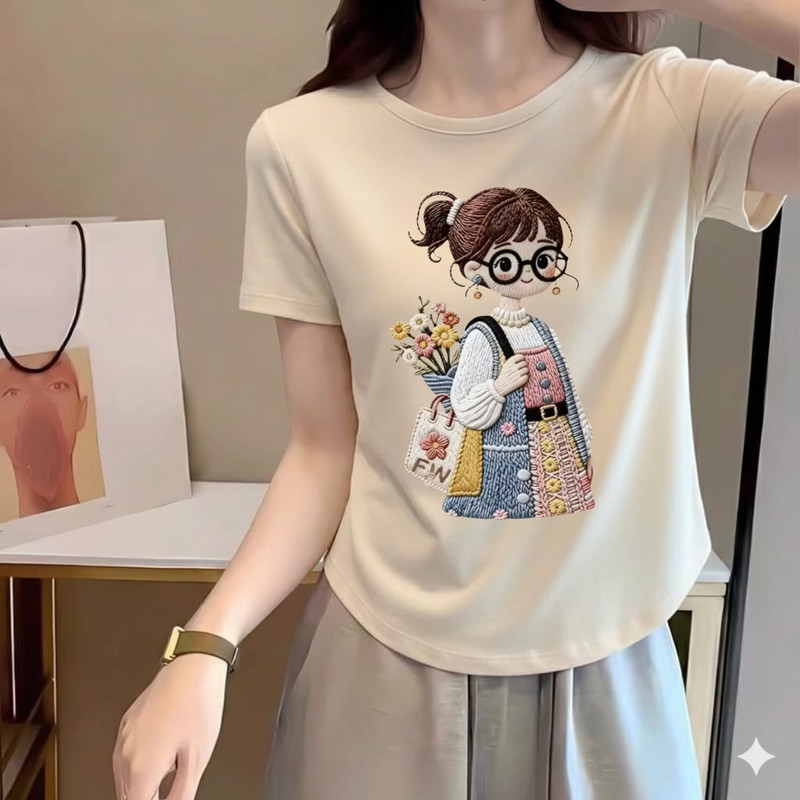 BenWear.id - Kaos Oval Wanita Spandek Nyaman M-XXL Girl3