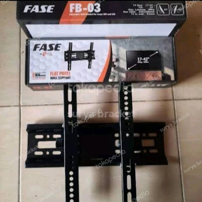 Bracket Braket Breket TV 22 24 28 32 40 42 Inch Sharp Black Besi Lcd