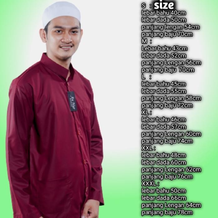 Baju koko haibah model ammu Polos Muslim Seragam hadroh Kain Katun