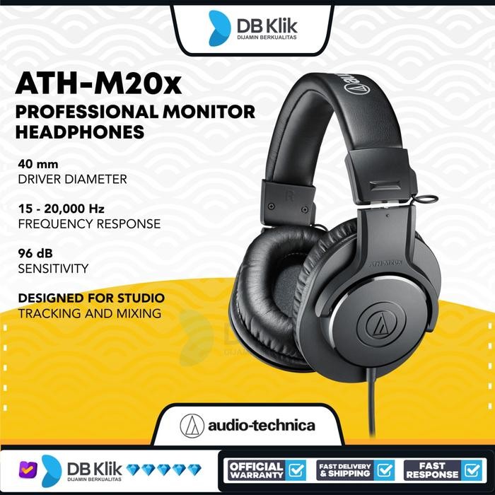 Headphone Audio Technica M20X Wired - Audio-Technica ATH-M20X