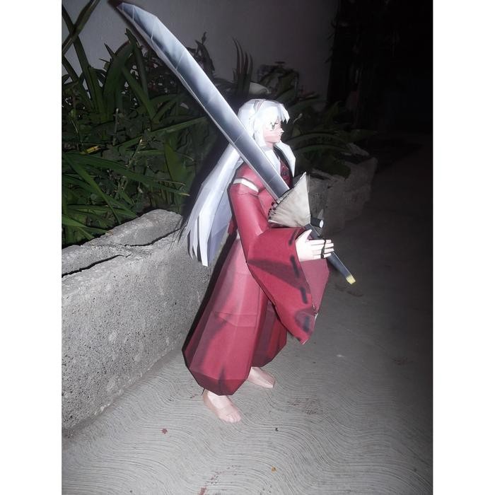 Diy Papercraft Pola Figure Inuyasha