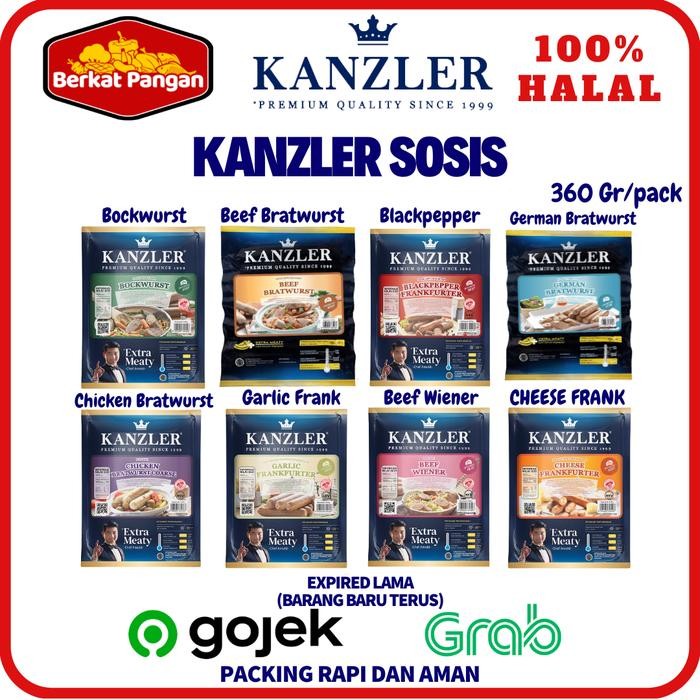 

Pilihan- Kanzler Sosis Bockwurst / Beef Bratwurst/ Blackpepper 360Gr Isi 5Pcs