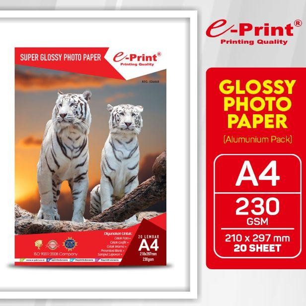 

Pilihan- Kertas Foto E-Print Super Glossy Paper A4 230Gsm