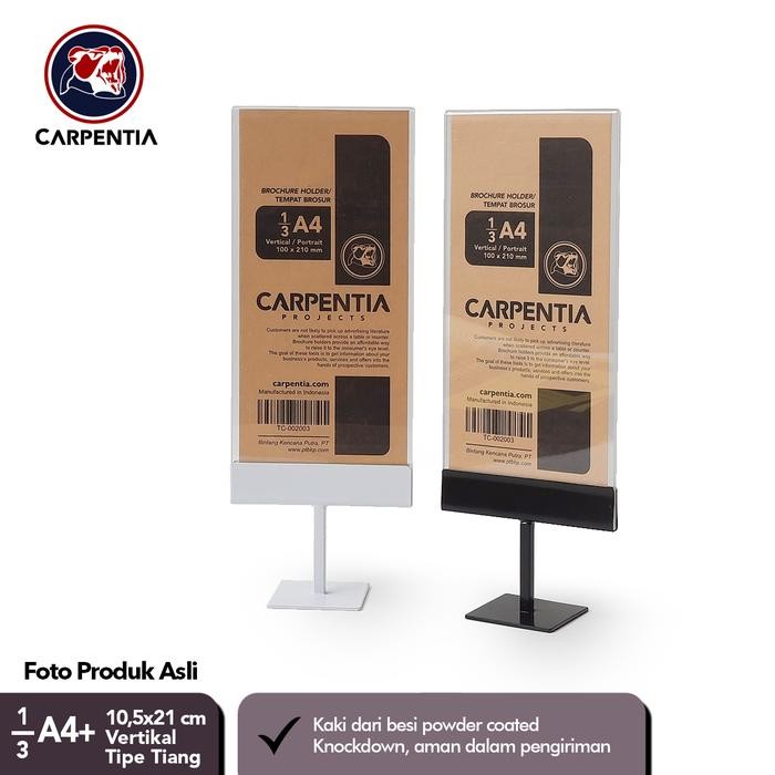

Carpentia Stand Akrilik Besi/ Tiang 1/3 A4+ Vertikal 10,5x21 cm/Brosur