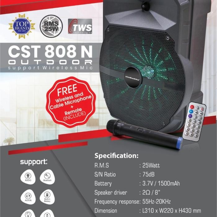 Speaker Portable Karaoke Simbadda Cst 808N