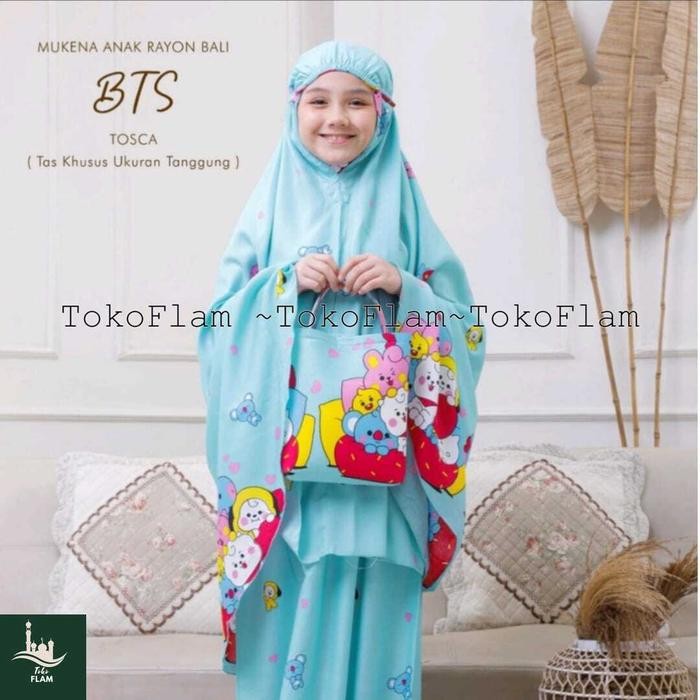 muna TOKOFLAM MUKENA ANAK KARAKTER BTS MUKENA BALI RAYON