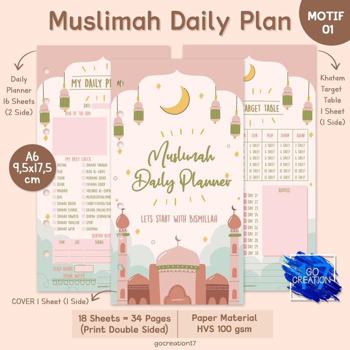 

Isi Binder Muslimah Daily Planner / Muslimah Planner A6 (6 Ring)