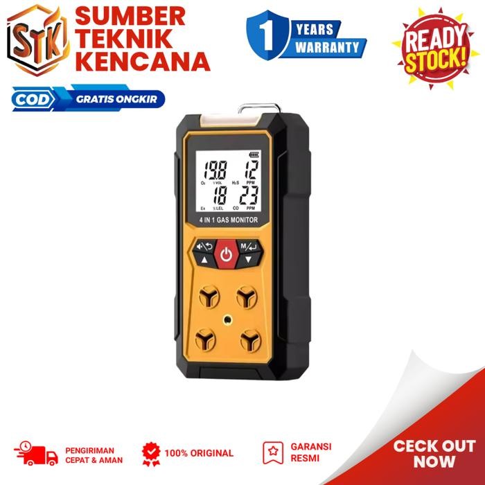 Gas Detector Sndway Sw-7500A Co H2S O2 Ex 4In1 Combustible Lel Sensor Sw7500A Detektor Monitor