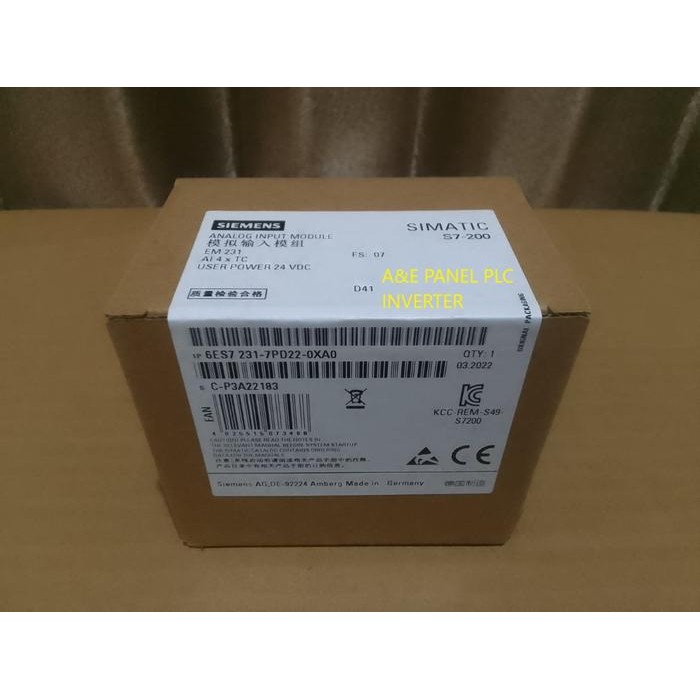 Terbaik Plc Siemens Simatic S7-200 6Es7 231-7Pd22-0Xa0 100% Ori