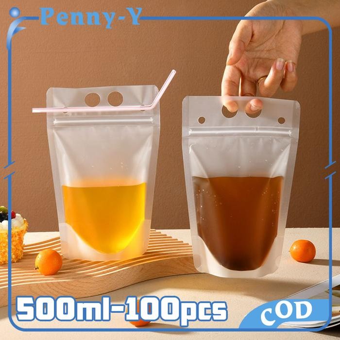 Terbaik 100Pcs Standing Pouch Minuman 500Ml Serbaguna Pouch Standing Minuman 100% Ori