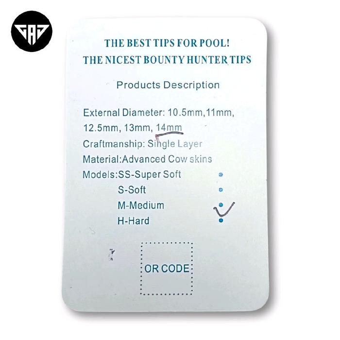 Meilin Cue Tip Billiard Kulit Sapi 1 Layers