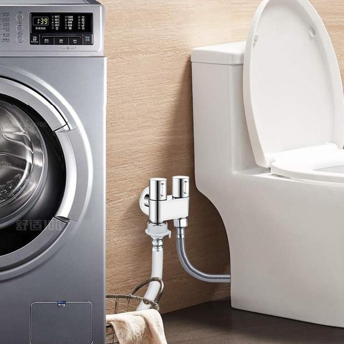 Stopkran Stop Kran Keran Air 2 Cabang Sambungan Keran Air Shower Toilet Mesin Cuci.