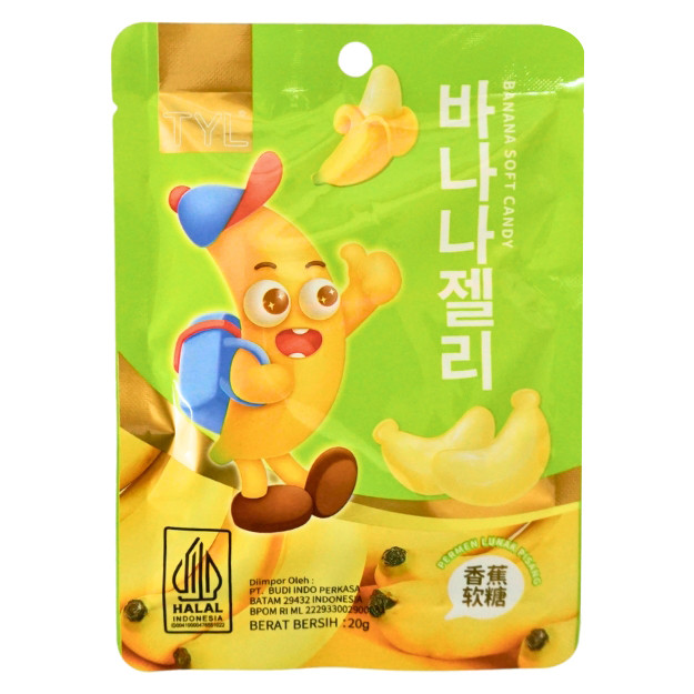 

S30901 TYL SOFT CANDY (BAOPI) BANANA PERMEN BUNGKUS 20GR MAJU BERSAMA (20250915)