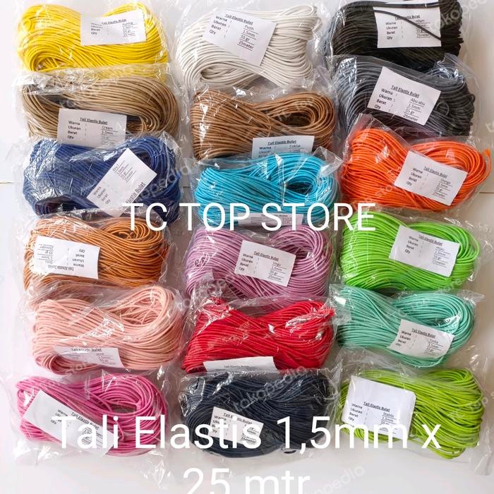 

New Tali Elastis Bulat / Tali String / tali karet 1,5mm (panjang 25 meter)