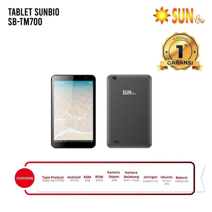 Pilihan- Sunbio Tablet Sb-Tm700 Android 9.0 Pie Ram 2Gb Rom 32Gb 8 Inch