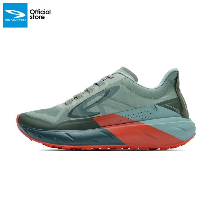 Sepatu Trail Run 910 Nineten Geist Ekiden Trail Hijau/Sage/Jingga - Trail Run, Outdoor