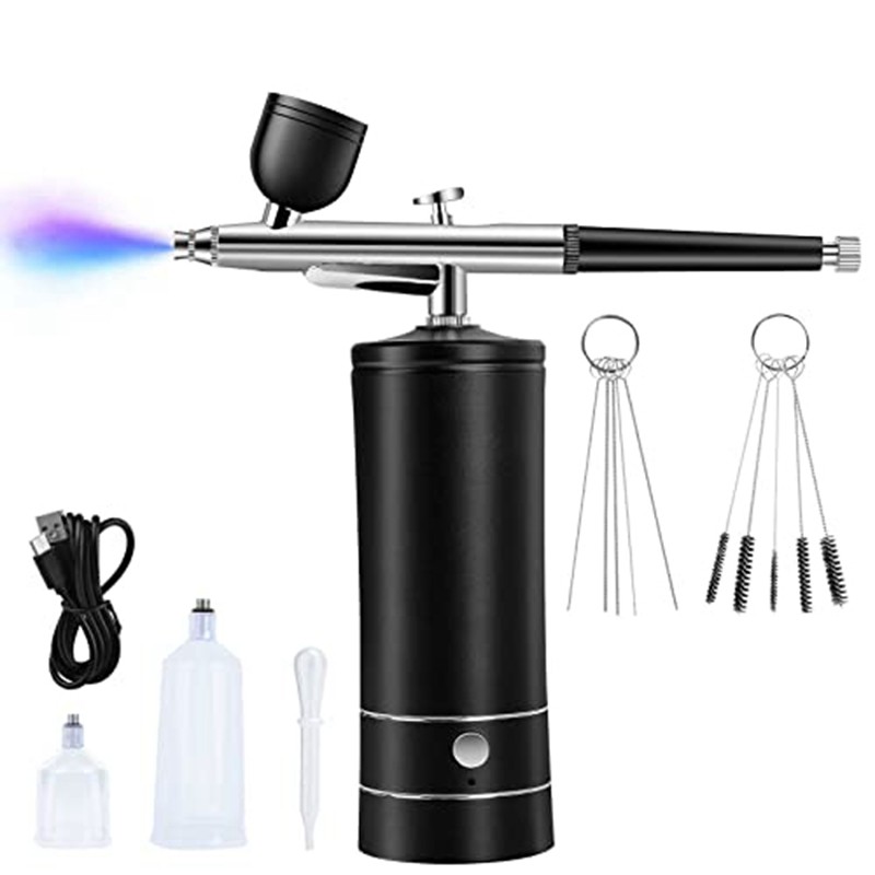 1 SET Airbrush Kit Rechargeable Cordless Airbrush Compressor 30PSI High Pressure Portable Handheld A