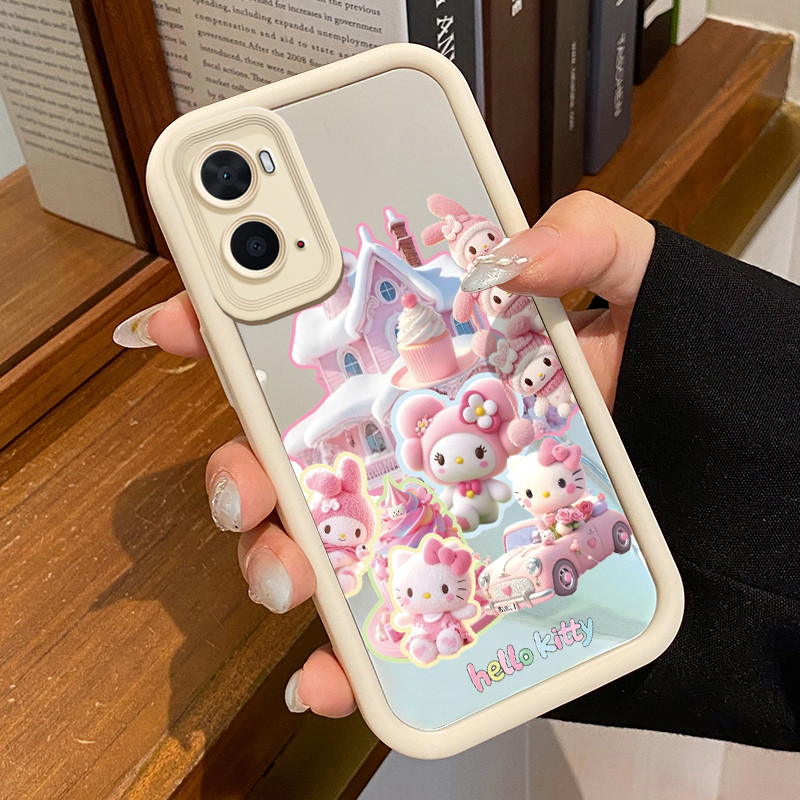 Casing Hp OPPO A36 OPPO A76 OPPO A96 Case Casing HP pola Boneka kain yang lucu Kesing Kasing cermin 