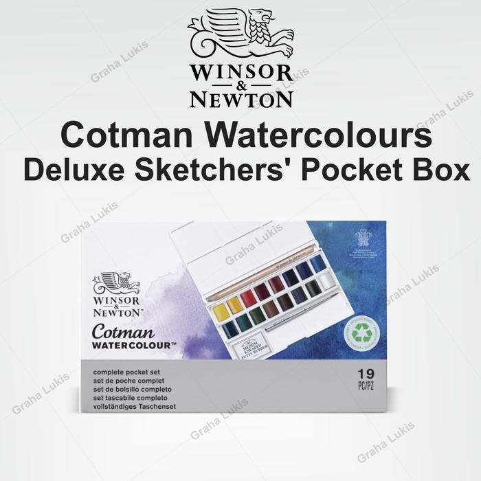 

Pilihan- Winsor & Newton Cotman Watercolours - Deluxe Sketchers Pocket Box Half Pan 19Pcs