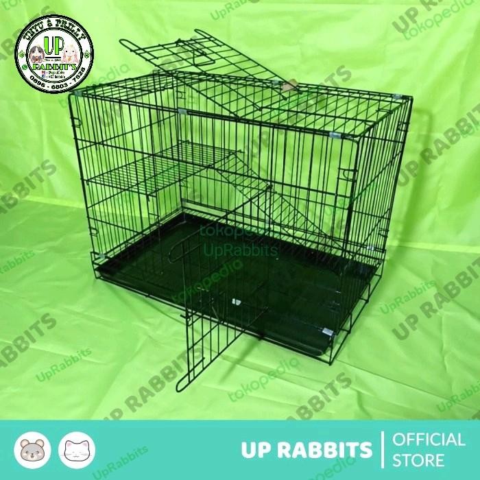 Kandang Kucing 1 Tingkat+ Besi Tebal Lipat ukuran 75*45*50cm