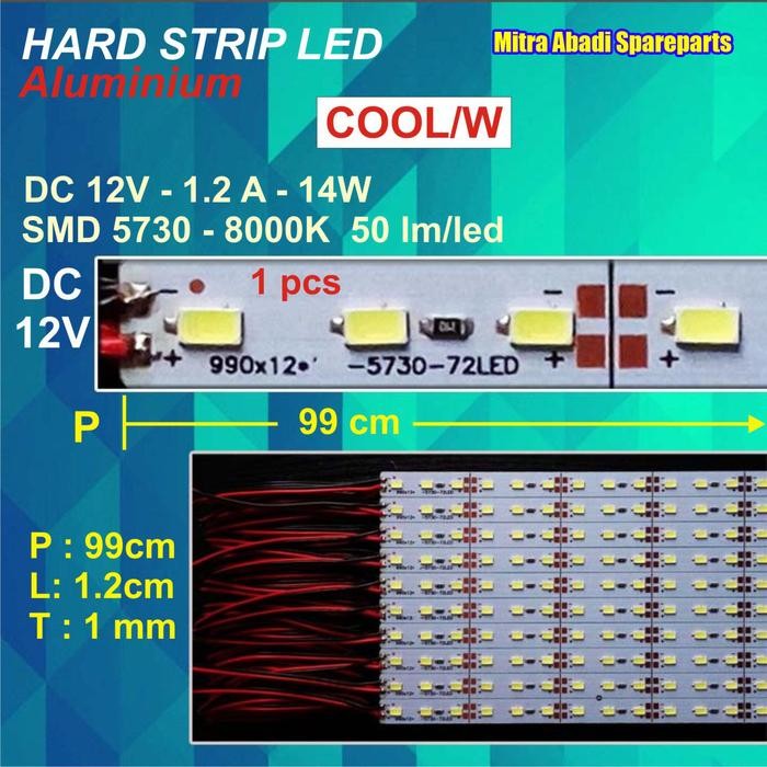 New Hard Strip LED SMD5730/SMD 5730 Cold/Cool White 14W/14 Watt 1m/1 meter
