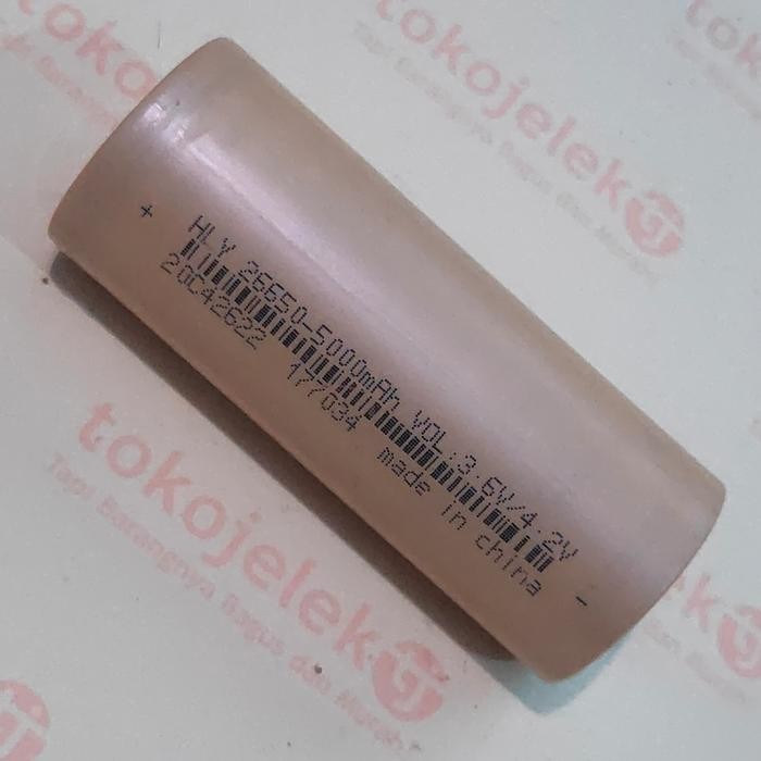 RJ HLY 26650 5000mAh Baterai Li-ion 3.6v Flat Top Non-Protected Original