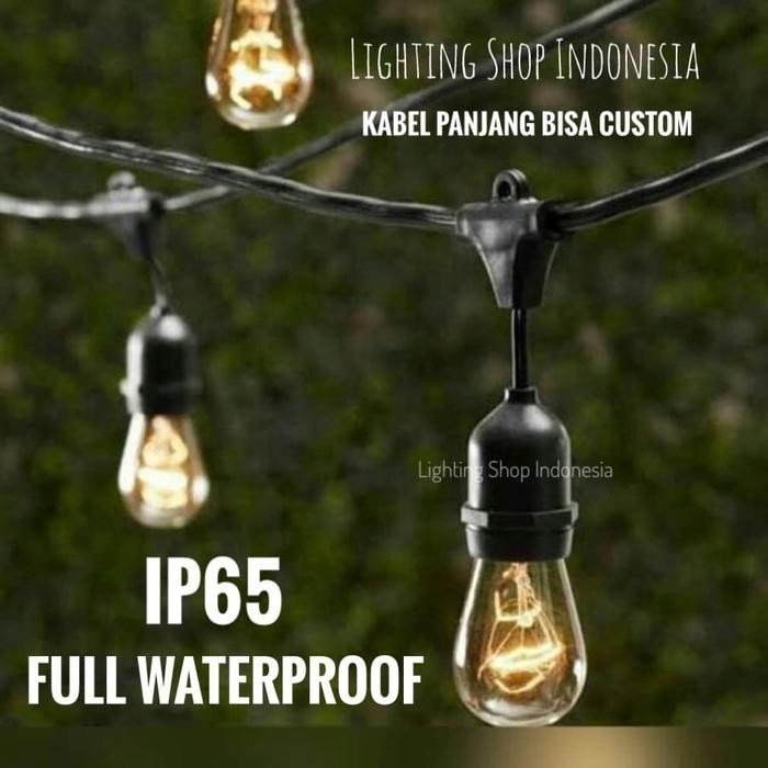 Terbaru Kabel Lampu Gantung 1Custom 15M 15Fiting 11M-19M Outdoor Waterproof