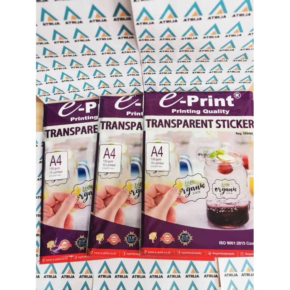 

Kertas Sticker A4 Transparent Sticker Paper E-Print