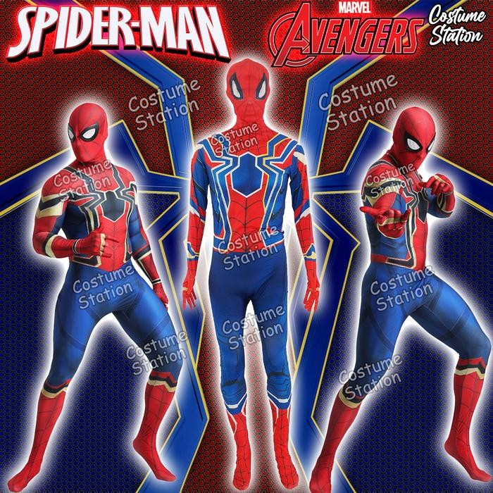 ORIGINAL Kostum Spiderman Blue Marvel / Costume Avengers Superhero pria dewasa READY STOCK