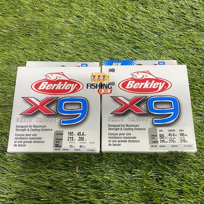 SENAR BENANG PE BERKLEY X9 BRAID TRESSE CRYSTAL 150M 200M 270M 300M