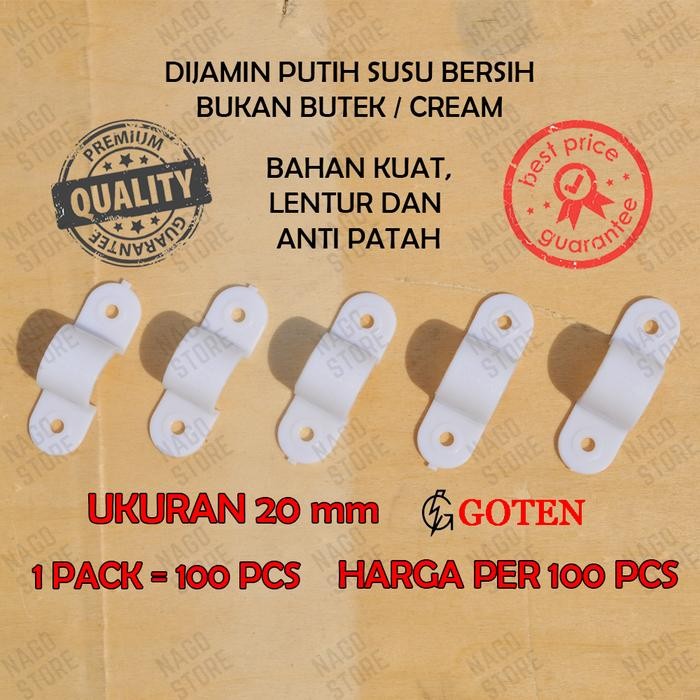 KLEM CLAMP PIPA PVC CONDUIT LISTRIK OMEGA PUTIH GRADEORI CLIPSAL 20 MM