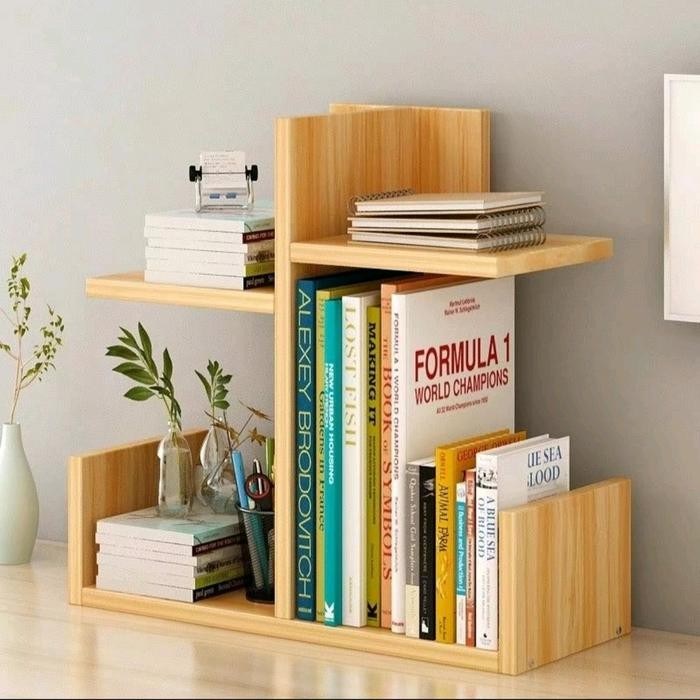 RAK BUKU KAYU RAK SERBAGUNA RAK BUKU AESTHETIC MINIMALIS