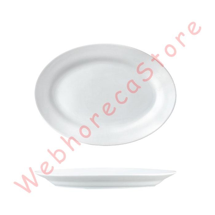 Zen Rim Oval Plate/ Piring Lauk Ikan Sayur Ceper Keramik