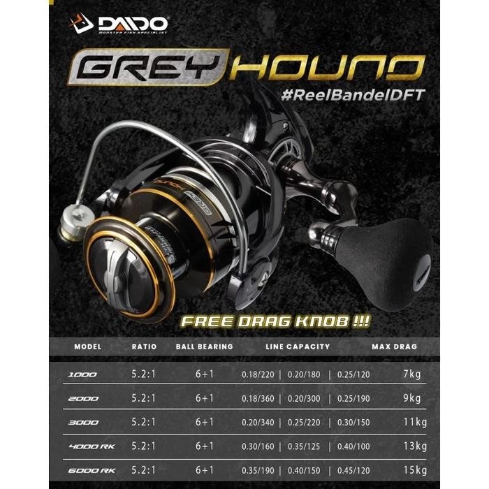 PJS REEL PANCING DAIDO GREY HOUND WATERPROOF SALT WATER RESISTANCE UKURAN 1000 3000 4000 6000