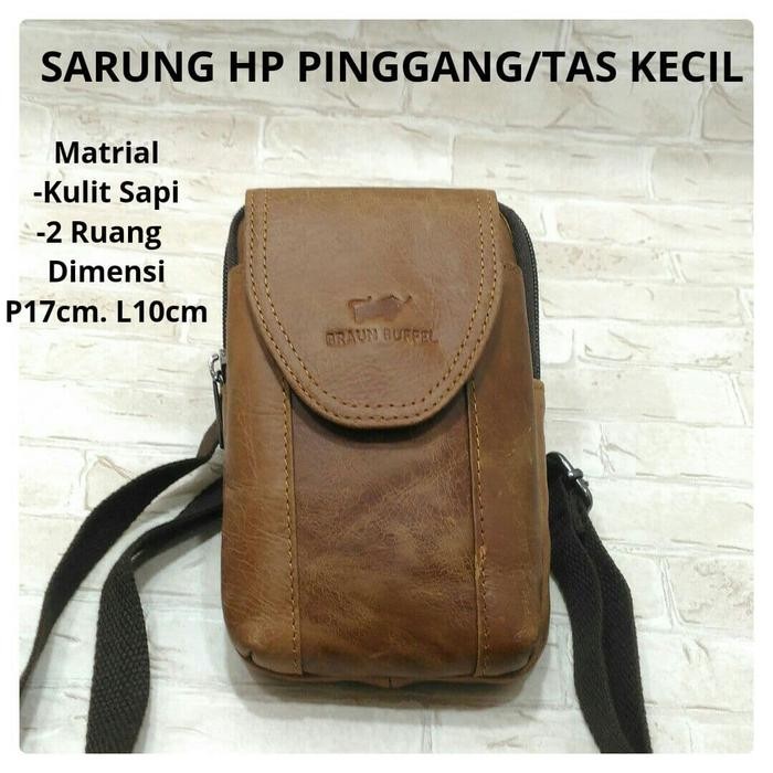 Tas Selempang Pria Sarung HP kulit Asli