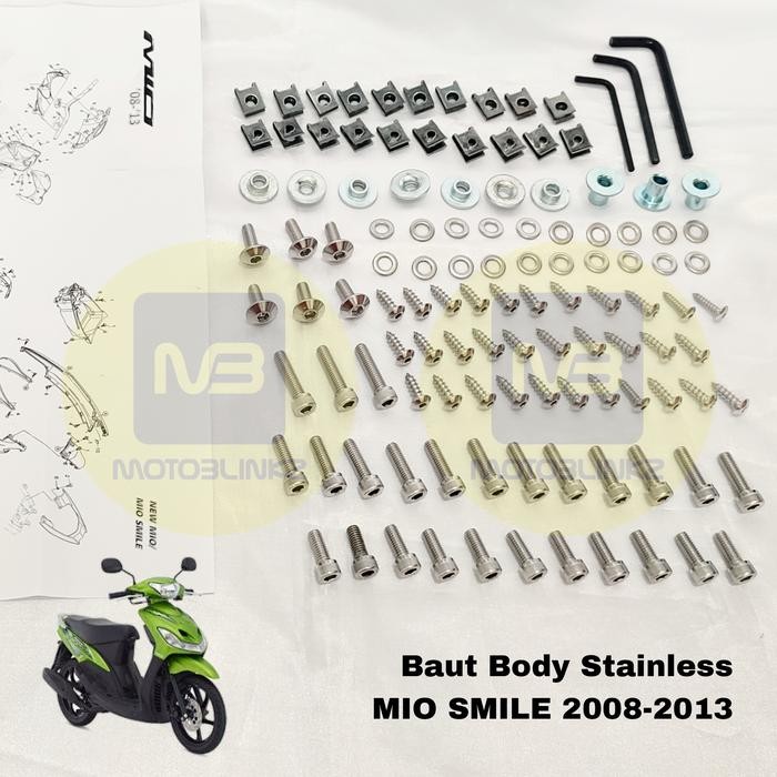 Baut Body Mio Smile 2008-2013 Full Body Non Ori Stainless